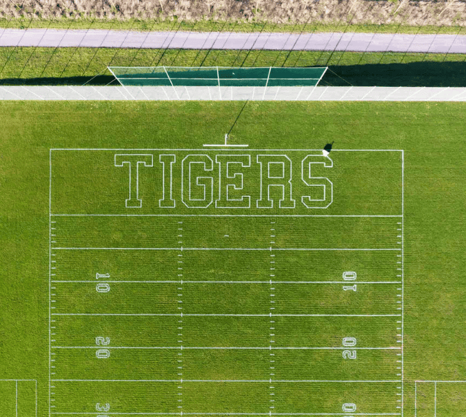 tigers american football field custom logo