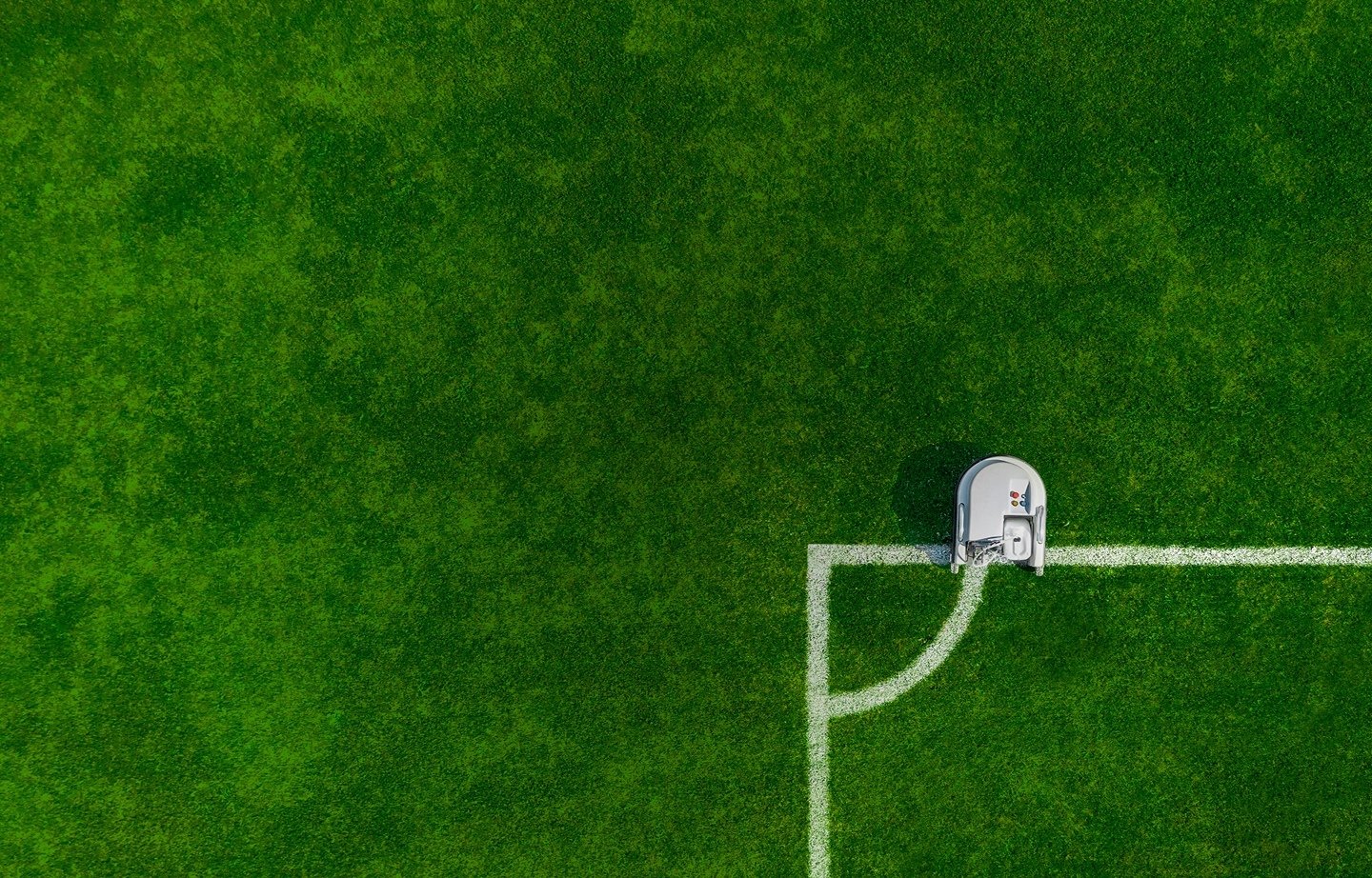 full width banner soccer field corner