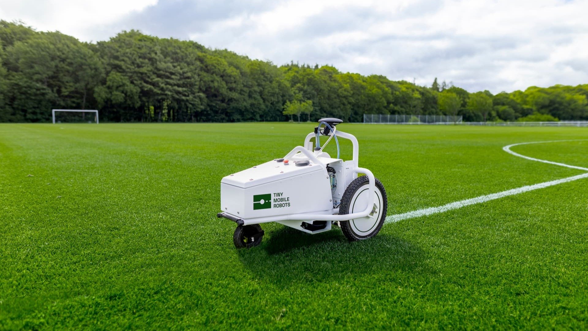 TinyMobileRobots TinyLineMarker Pro X painting soccer field versa card